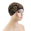 Soft Material Hijab Inner Undercap Glitter Floral Print Chemo Head Wrap  For Hair Loss
