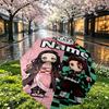 Custom Name Personalized Demon Slayer Print Umbrella, Auto Open Close, 8‑Rib Sturdy Frame, Commute Camping Hiking Use, Birthday Gift
