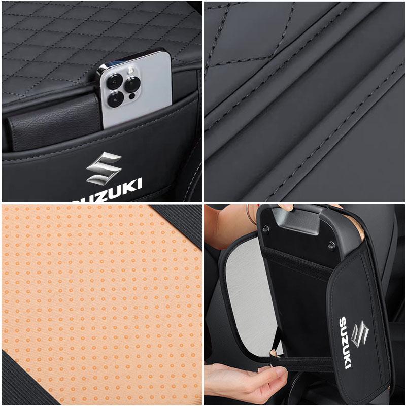 PU Leather Car Armrest Mat Tissue Boxes Height Pad Armrest Box For Suzuki Grand Swift Jimny Vitara Baleno IGNIS SX4 XL-7 GW250 Accessories