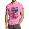 Menns moteriktige avslappede Independence Day trykte t-skjorte med rund hals og korte ermer