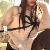 Korean Style Bow Knit Loose Pullover Sweater - Women’s Autumn/Winter 2025 Collection