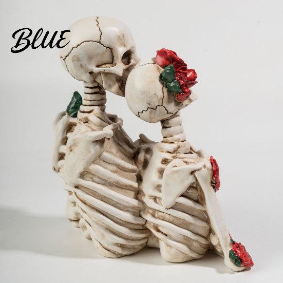 Premium Quality Home Accents Dark Romantic Ornaments Gothic Couple Resin Skull Model Unique Halloween Decoration High-end Texture Decorations & Prop