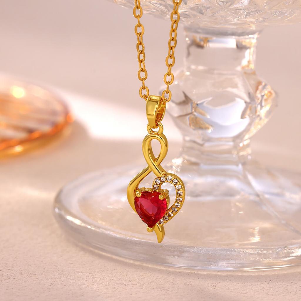 Gold Color Mom Necklace Colorful Butterfly Women Charm Red CZ Heart Musical Note Pendant Dainty Jewelry For Mather Birthday Gift