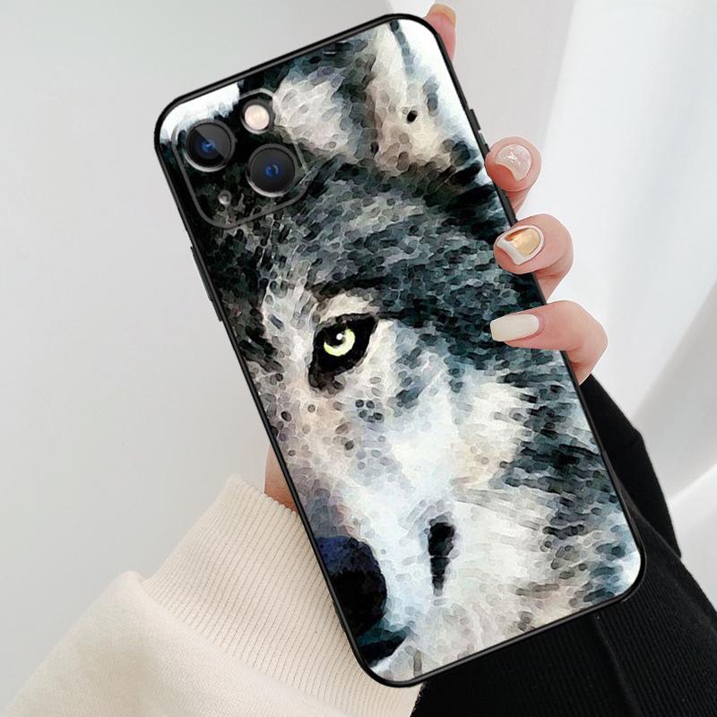 Animal Wolf Howling Phone Case For iPhone 17 Pro Max 14 13 12 11 15 16 Pro Max mini 15 16 Plus 16e 17 Air Cover
