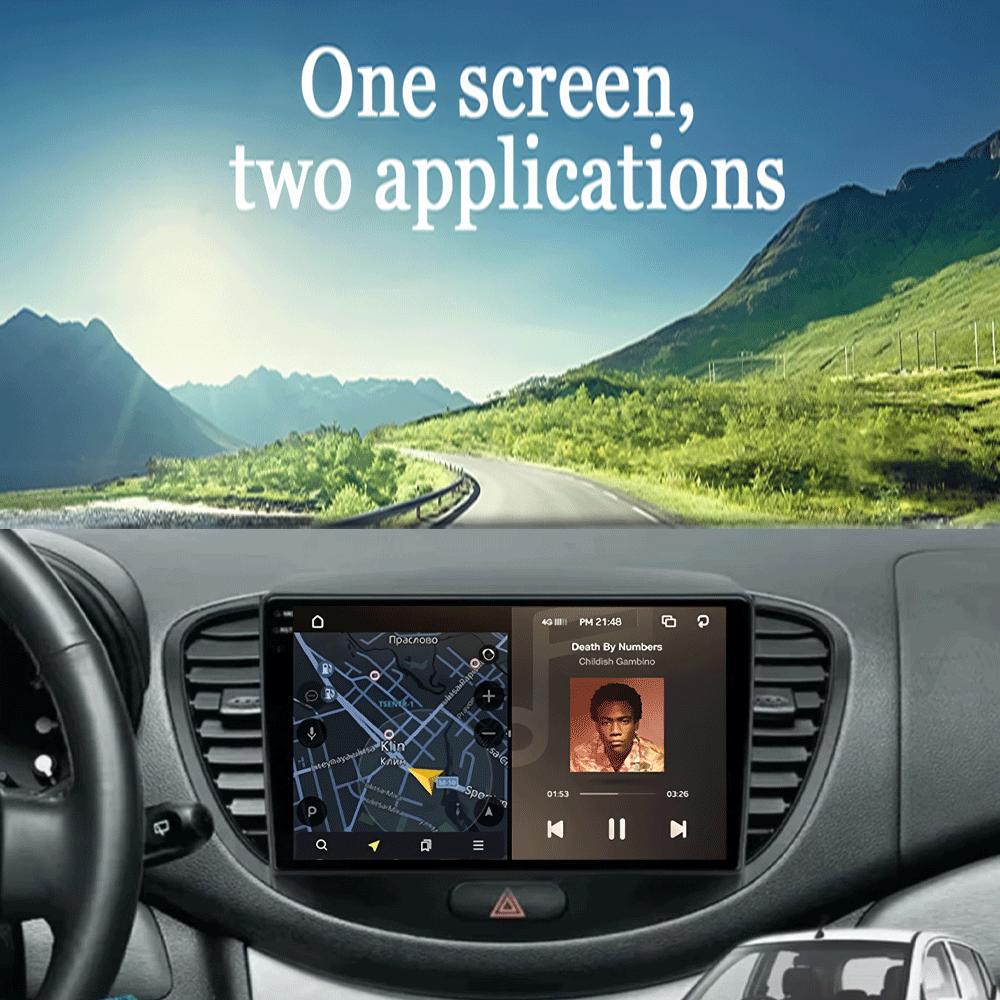 Car Radio Android 14 Carplay Auto For Hyundai I10 2007 - 2013 GPS Recorder Multimedia video Player 4G+WiFi DSP