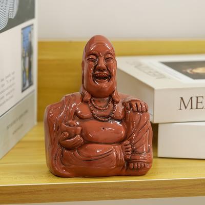Resin Ornament Crafts Creative Middle Finger Smiling Maitreya Buddha Statue Ornament Party House Decoration
