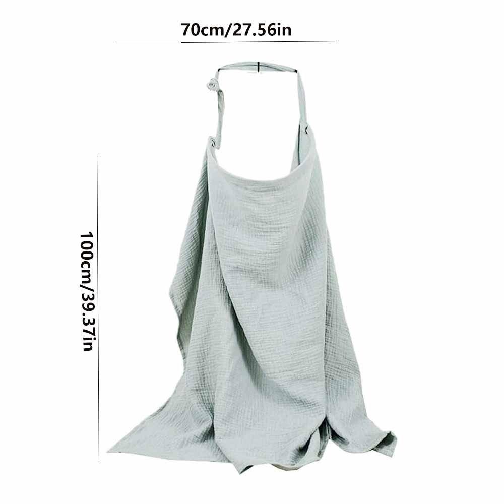 Breathable Cotton Breastfeeding Towel Adjustable Strap Nursing Cloak Breastfeeding Shawl With Pockets Solid Color