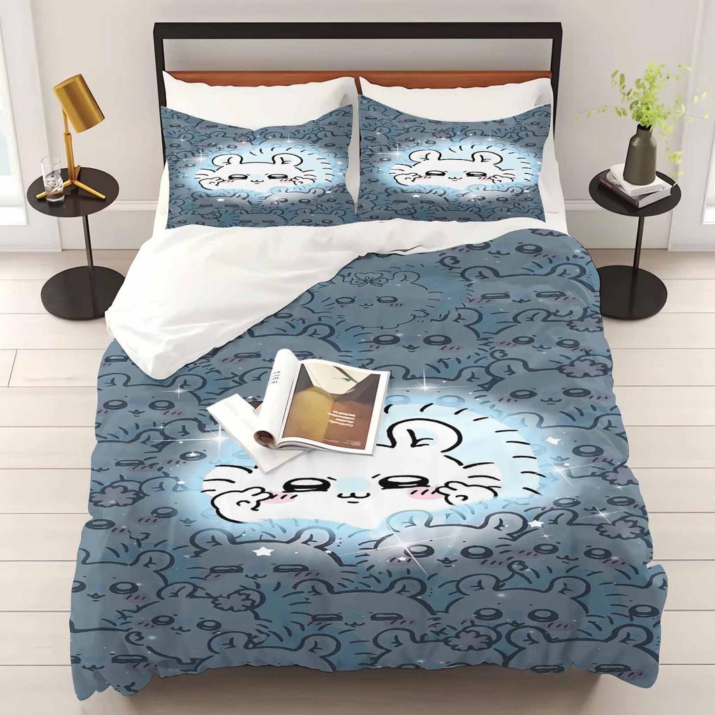 Chiikawa Schlafzimmer Kinder Bettwäsche Set Bettbezug Komfort Queen Mit Kissenbezug Weihnachtsgeschenke Zuhause