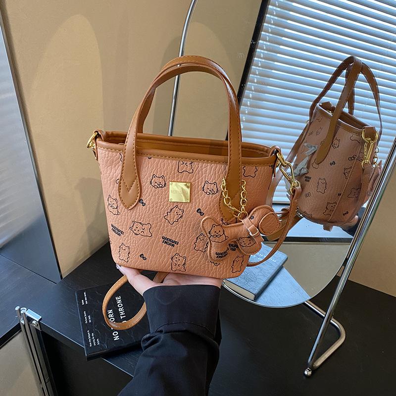 Premium Sense Niche Bag Women's New Trendy Fashion Versatile Bucket Bag Hand Carry Shoulder Messenger Bag