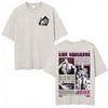 Anime Jojo Bizarre Adventure Kira Yoshikage Killer Queen Acid Washed T Shirt Mens Casual Cotton Short Sleeves Oversized Tshirts