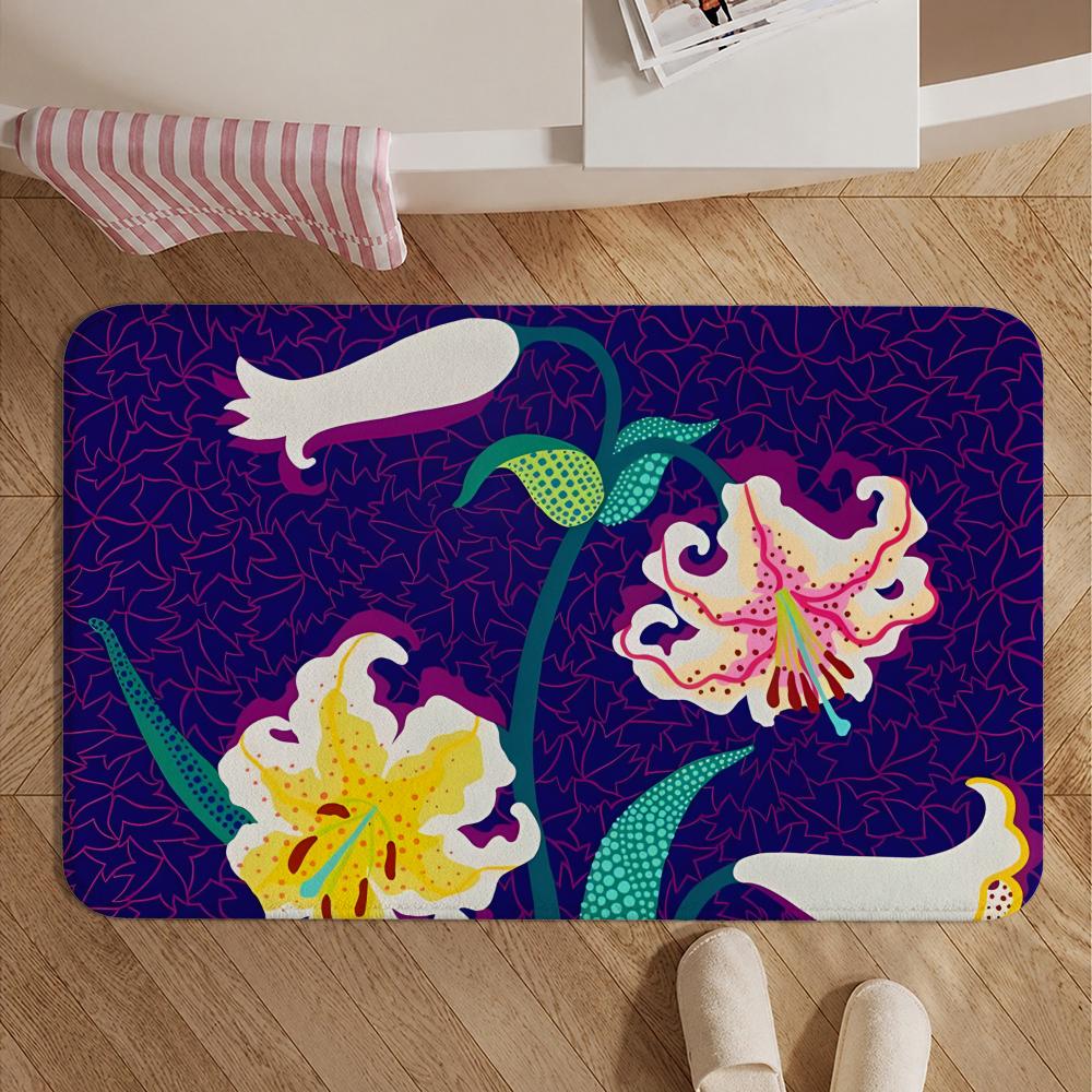 Artist-Yayoi KusamaS Floor Mat Soft Non-Slip Bath Mat, Bedside Carpet, Absorbent Doormat for Home
