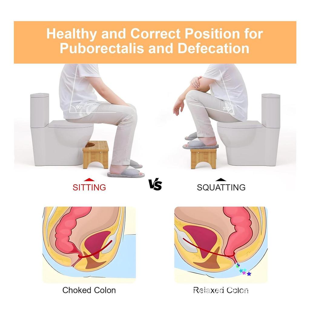 Adjustable Bamboo Toilet Stool