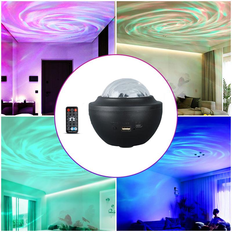 Proiector LED Stele Galaxie Cer Înstelat cu Difuzor Bluetooth Alimentat USB Lampă Aurora Boreală, Telecomandă și Rotație Automată pentru Petrecere Decor Dormitor