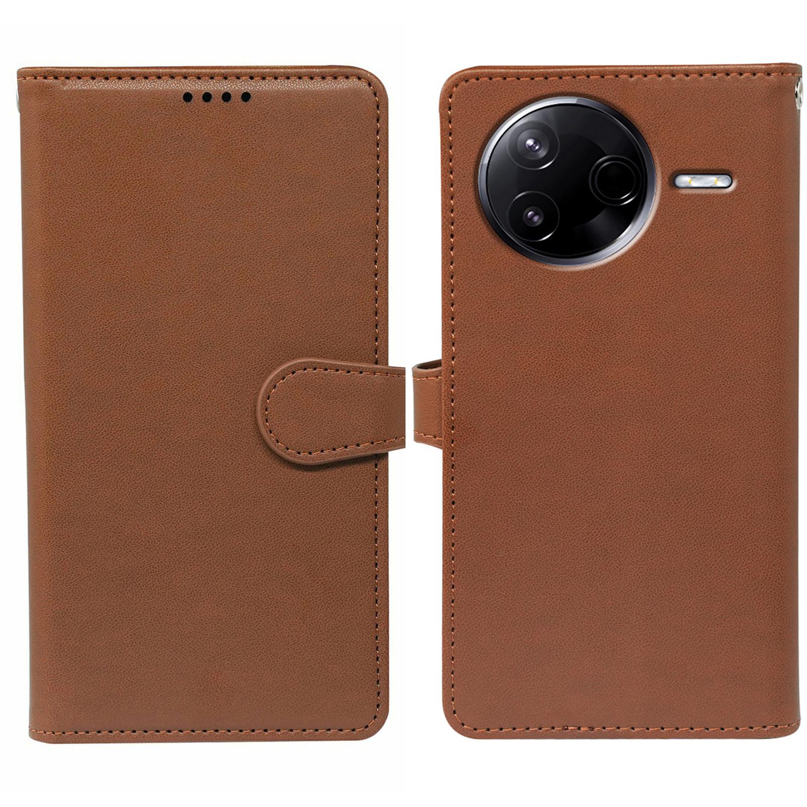 

For Xiaomi Poco F7 Pro 5G/Redmi K80 5G Case with 9 Card Slots PU Leather Stand Phone Cover Brown