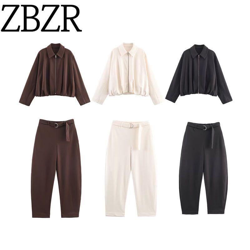 Za Autumn New Women Clothes 2025 Western Style Flannel Jacket Trousers Set 4174674 4174675