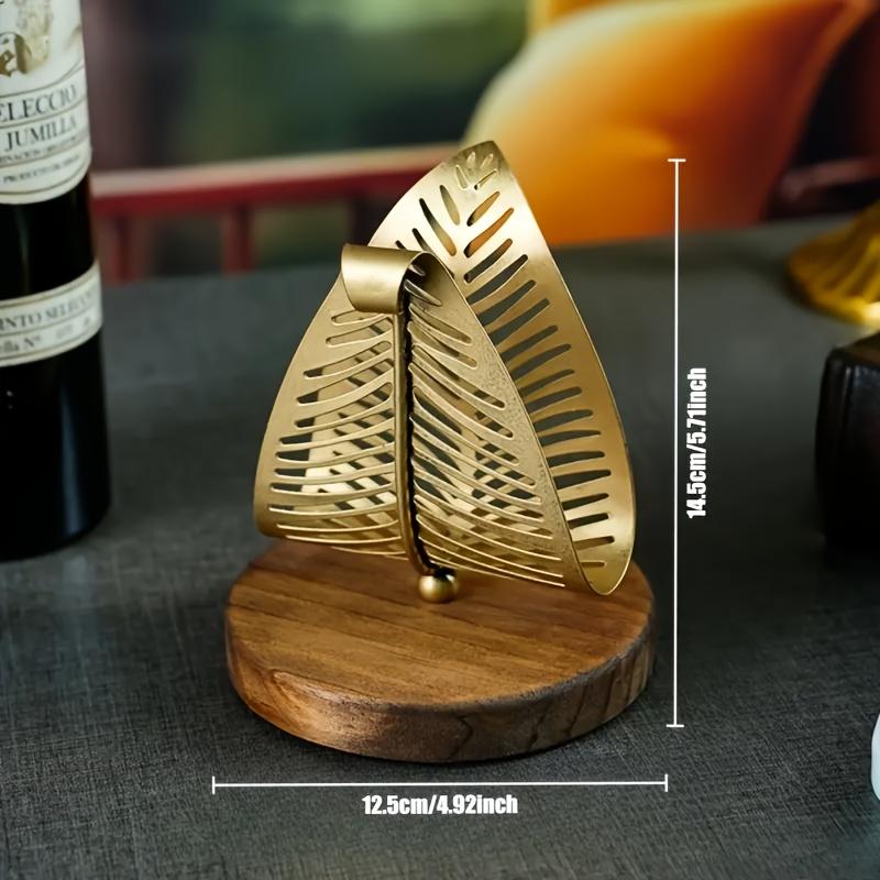 Luxuriöser Metall-Taschentuchhalter Blattdesign Zuhause Hotel Restaurant Serviettenständer