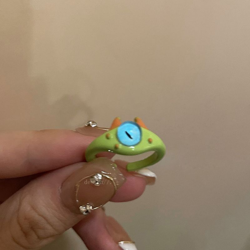 Pink Series~ Childlike Cute Meow Monster Ring Female Tide Index Finger Ring Design Niche Ring