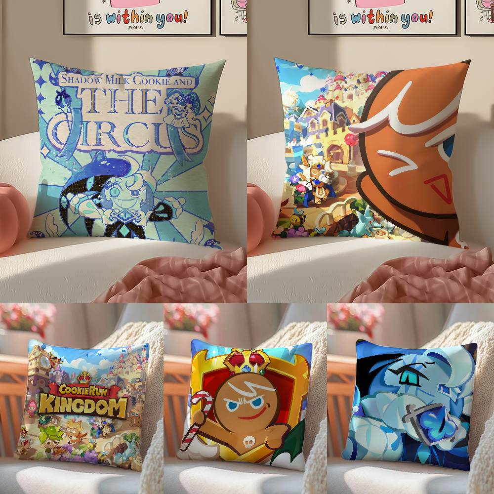 Hot Game C-Cookie Run Kingdom-MT Pillow Case Comfort Sofa Bed Silky Elegant Invisible Zipper Decorative Cushion Cover