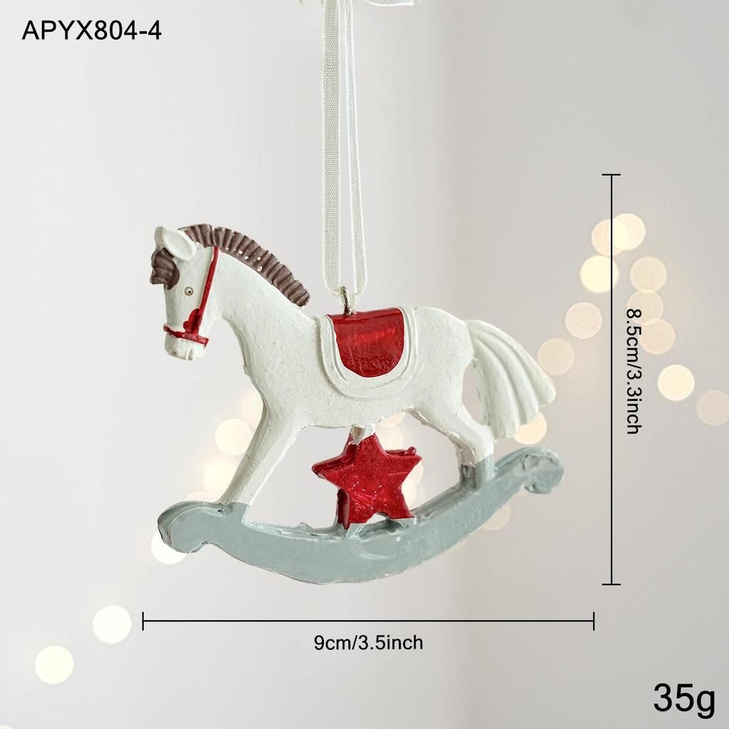 Colorful Retro 3D Resin Bell Pendant for Christmas Tree Decoration