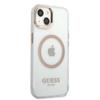 Etui do iPhone 13 Guess MagSafe Metal Outline Złote