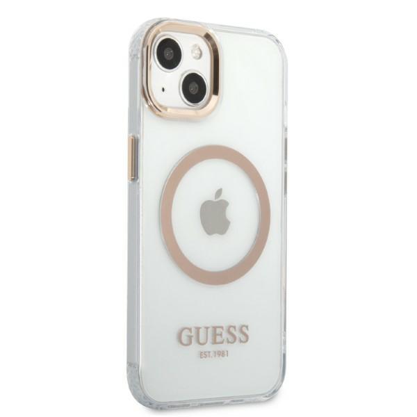 Etui do iPhone 13 Guess MagSafe Metal Outline Złote