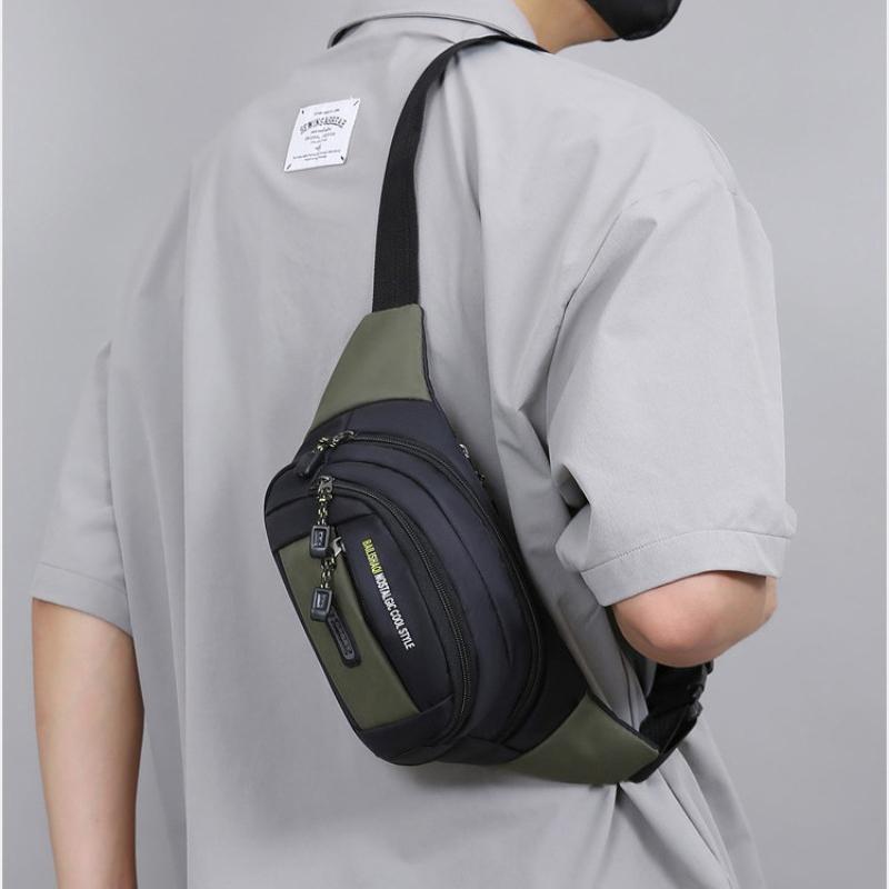 1Pc Korean Version of Trend Running Fitness Backpack Messenger Bag Fanny Pack Fashion Sports Shoulder Bag New Men's and Women's Chest Bag