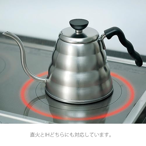 Hario V60 Drip Kettle/Vono Practical Capacity 800mL Open Fire/IH Compatible Hairline Silver Made In Japan Present Gift Gift VKBR-120-HSV