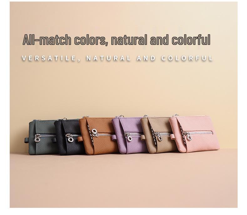 Genuine Leather Japanese Pendant Key Holder and Coin Purse - Multi-functional Organizer for Women