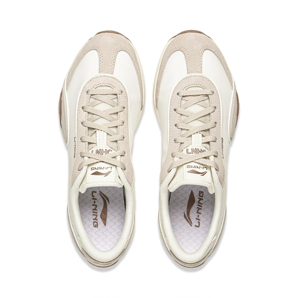 Li Ning Slip Resistant, Abrasion Resistant, Lightweight Low Top Casual Shoes Women's Ecru AGCW368-4