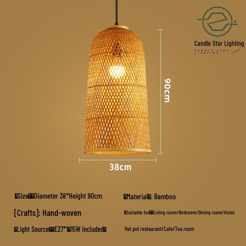 Zen Style Bamboo Rattan Pendant Light for Tea Rooms and Restaurants