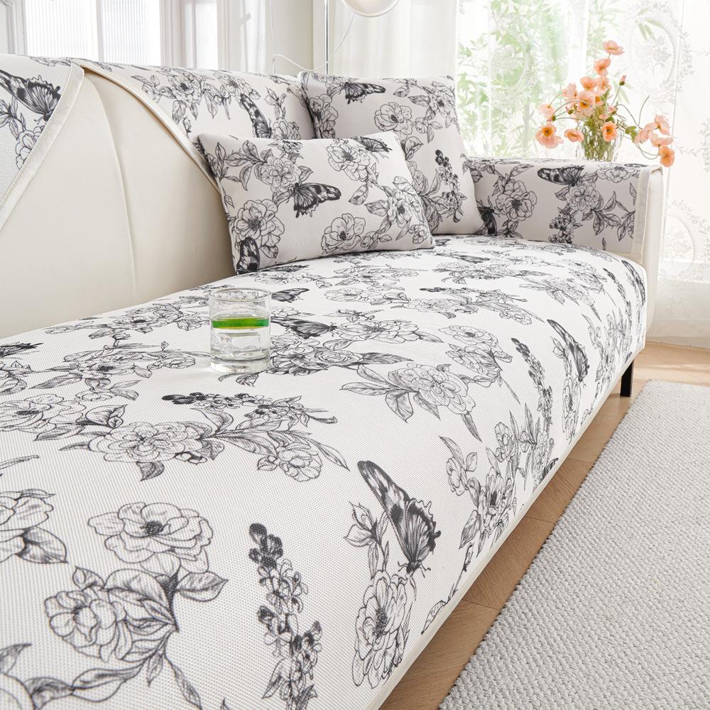Summer Sofa Cushion New  Summer Ice Silk Mat Seat Cushion Non-Slip Leather Sofa Cover Cover Cloth Ice Cushion