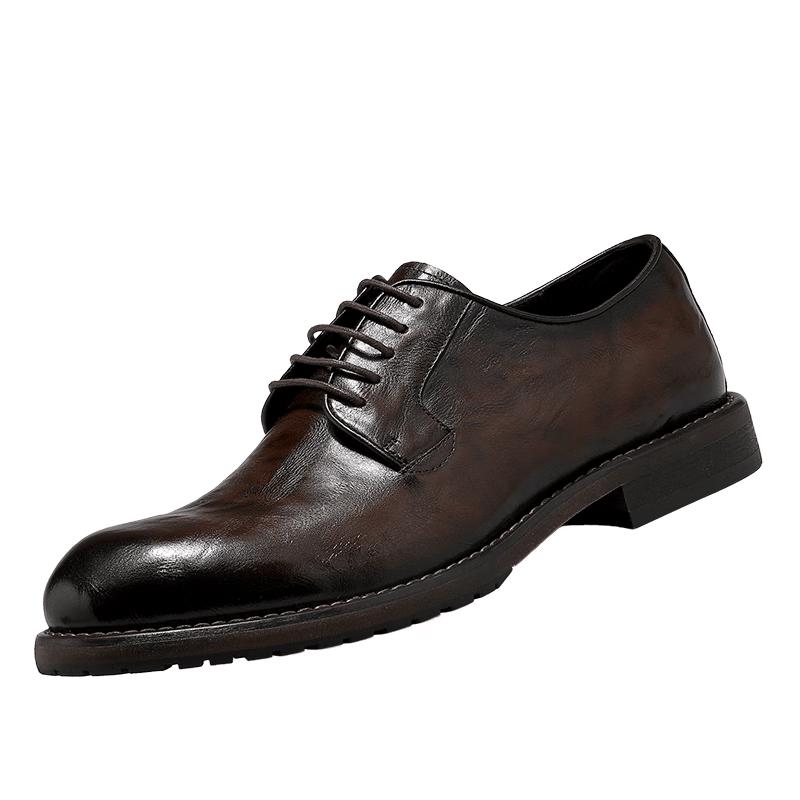 Desai Men s Retro Business Casual Leather Derby Shoes 40