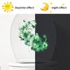 Fleur Verte Lumineuse Simulation Trois Dimensions Autocollant Siège de Toilette Salle de Bain Créatif Embellir Décoration de la Maison