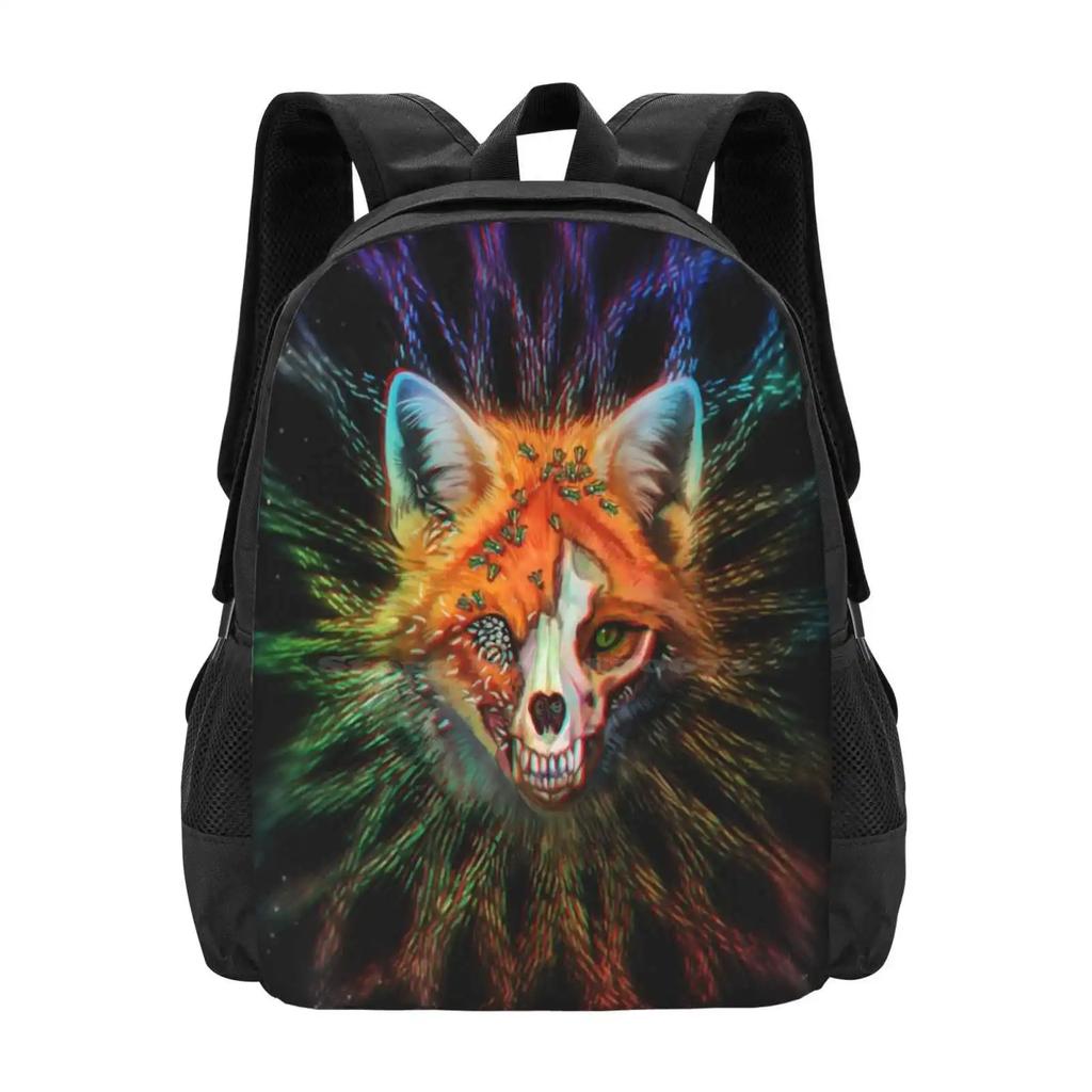 Annihilation Backpack For Student School Laptop Travel Bag Fox Decay Death Skull Vulture Culture Maggots Trippy Spiritual