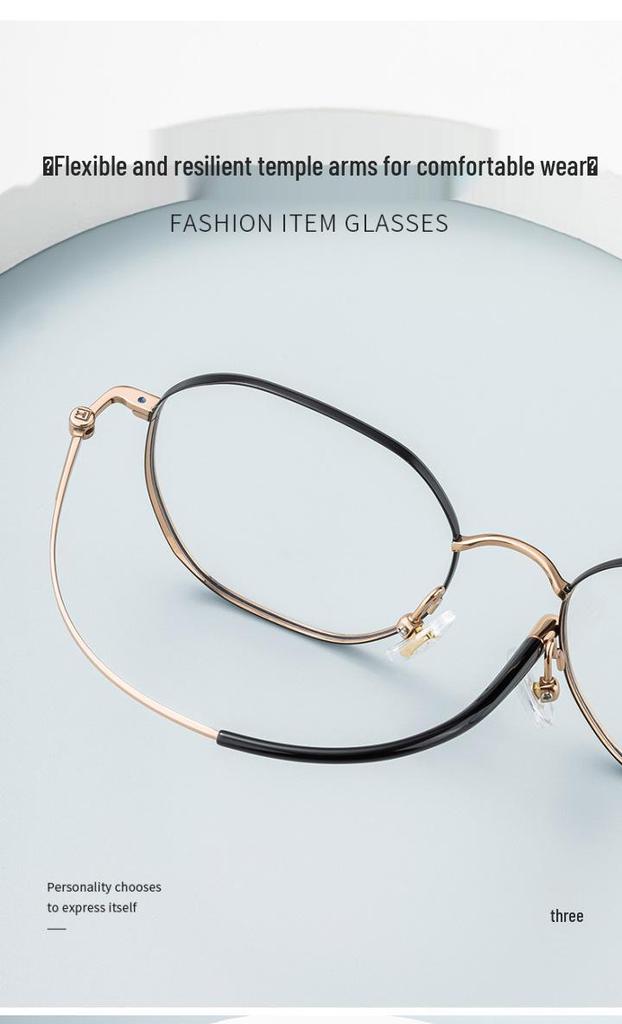 Polygonal Retro Titanium Glasses Frame Unisex with Prescription Lens Option