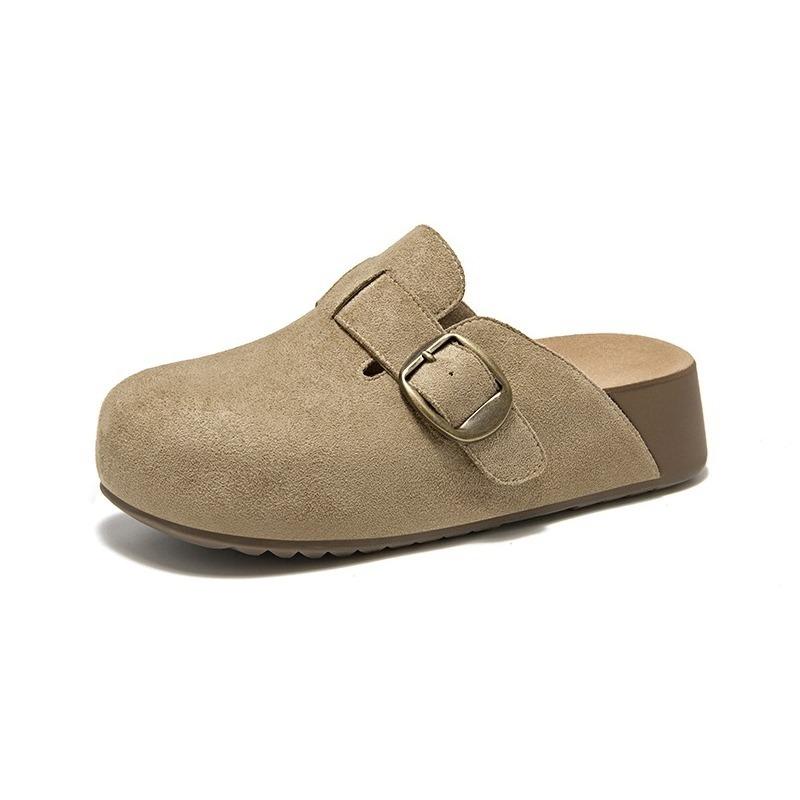 Fashion Platform Women Slippers Fashion Suede Mules Shoes 2025 Designer New Slingback Sandals Autumn Flip Flops Casual Sandalias Mujer