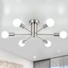 6-Light Ceiling Light, Suitable for 6-12 Tatami Mats, E26 Base, LED Bulb Compatible, Easy Installation, Modern and Stylish, Living Room Ceiling