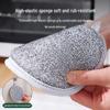Non-stick Double-sided Dishcloth with Silver Thread Scrub Sponge