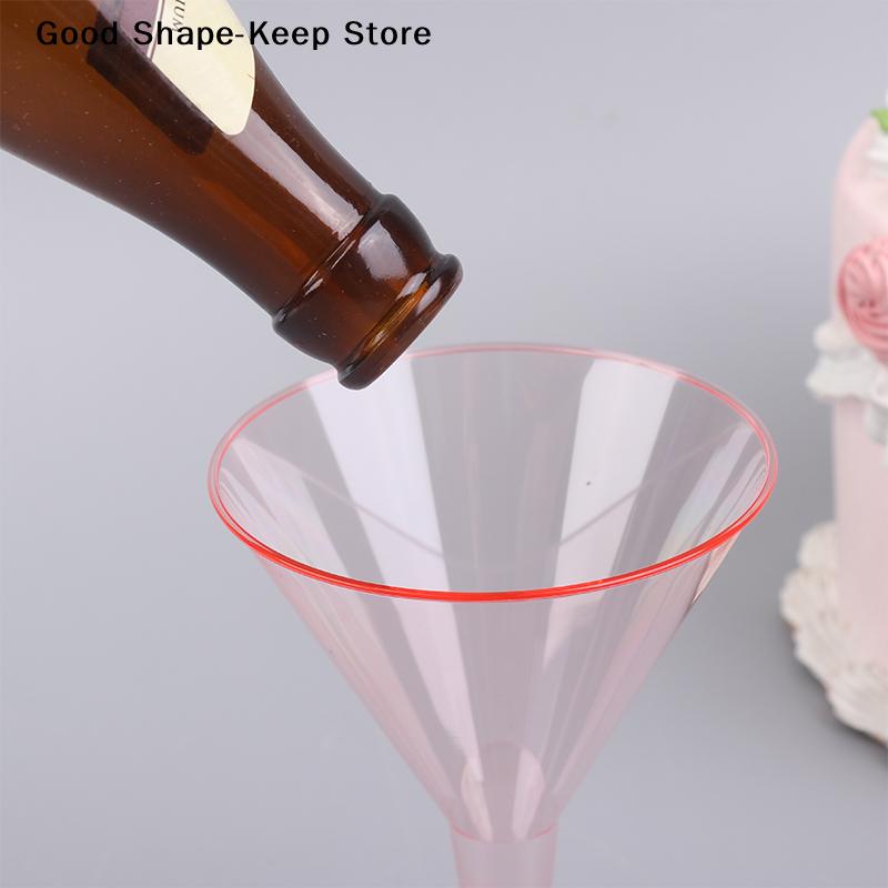 10Pcs Plastic Martini Cups Mini Cups For Transparent Cocktail Dessert Unbreakable Wedding Party Bowl Wine Ice Cream