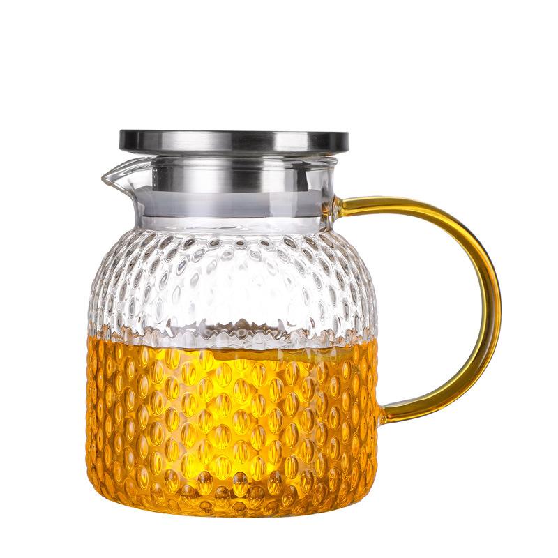 Cold Kettle Glass Kettle High Temperature Resistant Household Teapot Cool White Boiled Water Cup Set Large Capacity Cold Kettle Cold Bubble