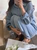 Korean Chic Denim Lapel Shirt Dress - Casual Long Sleeve, Loose Fit for Spring/Autumn Women