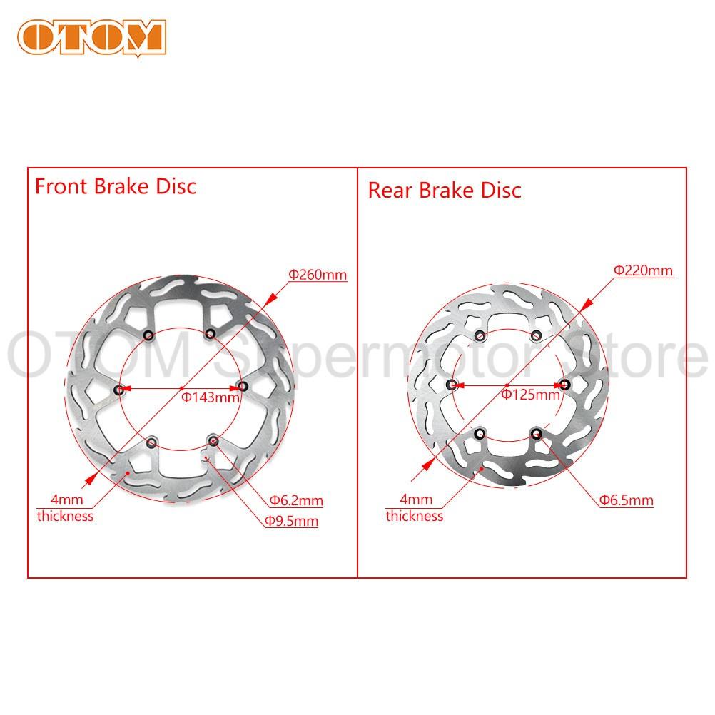 For KTM HUSQVARNA GASGAS Motorcycle Front 260mm Rear 220mm Brake Disc Rotor 6 Holes Steel Plate SX SXF XC XCF EXC EXCF XCW FC TE
