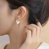 Elegant White Enamel Heart Earrings for Women - Luxury Peach Heart-Shaped Studs and Drop Earrings.