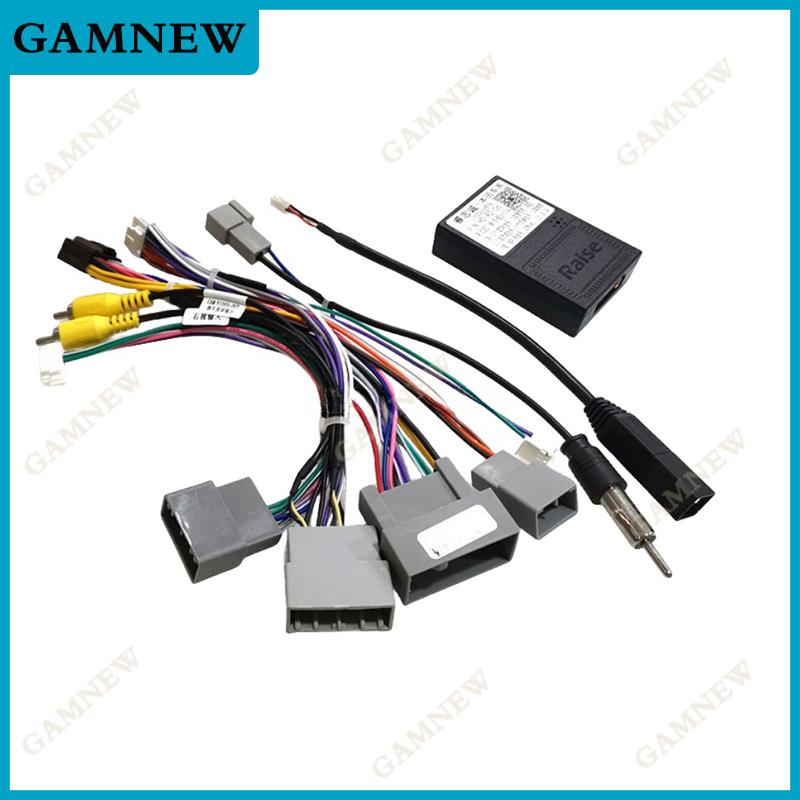 Gamnew Car 16pin Audio Wiring Harness With Canbus BOX For Honda CRV 2.4L Stereo Installation Wire Adapter