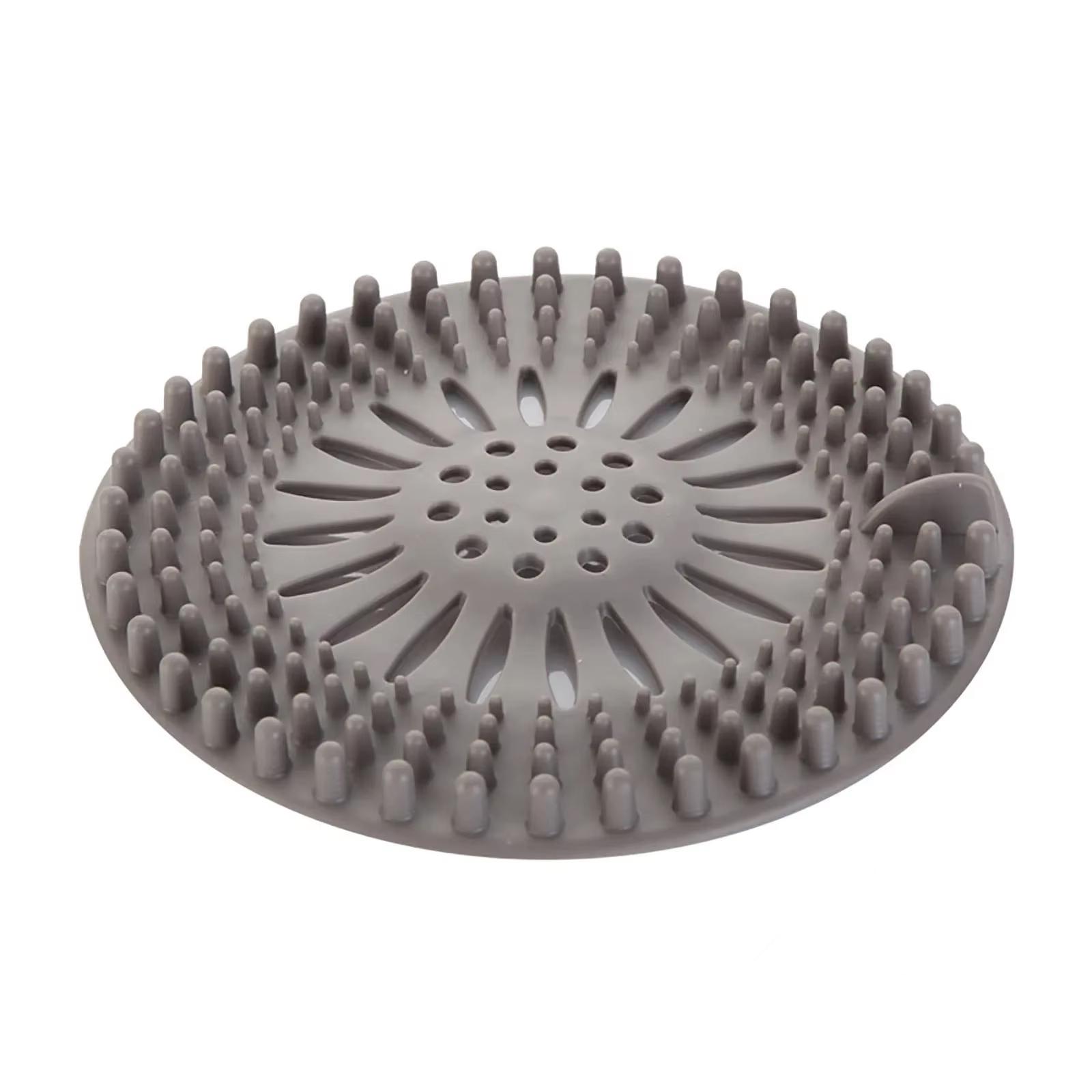 

5PC Silicone Hair Strainer Sink Anti Clogging Filter Shower Drain Plug Kitchen Bathroom Accessories Deodorizer 5PC сірий колір