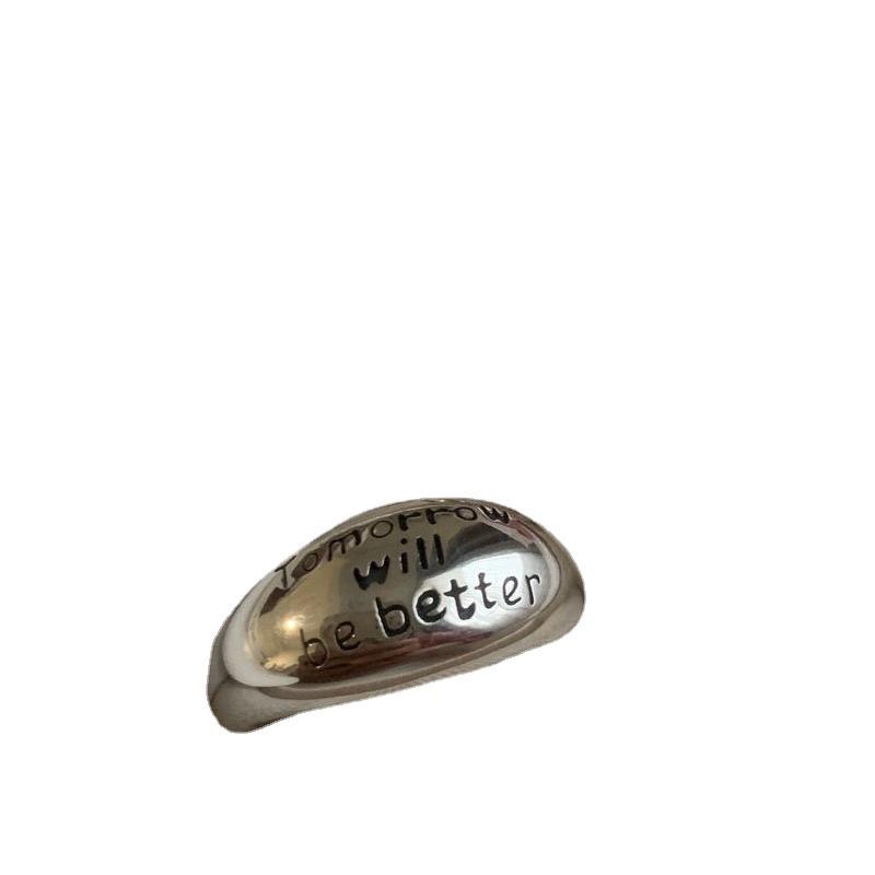 Korean Retro Fashion Adjustable Letter Ring for Women - Stylish & Trendy