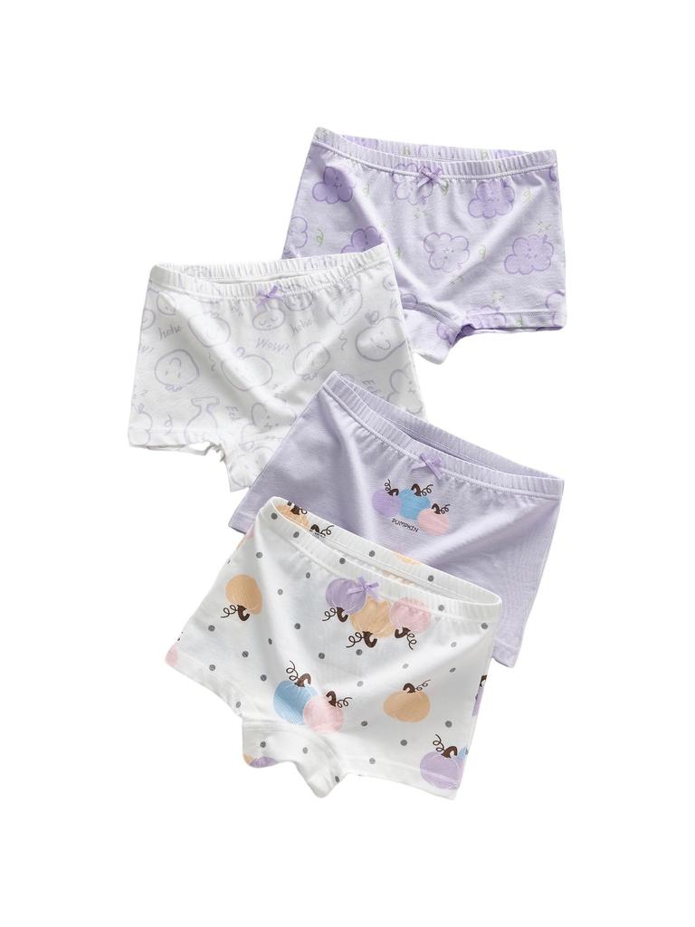Girls' Antibacterial Pure Cotton Boxer Briefs - A-Grade Comfort for Kids
