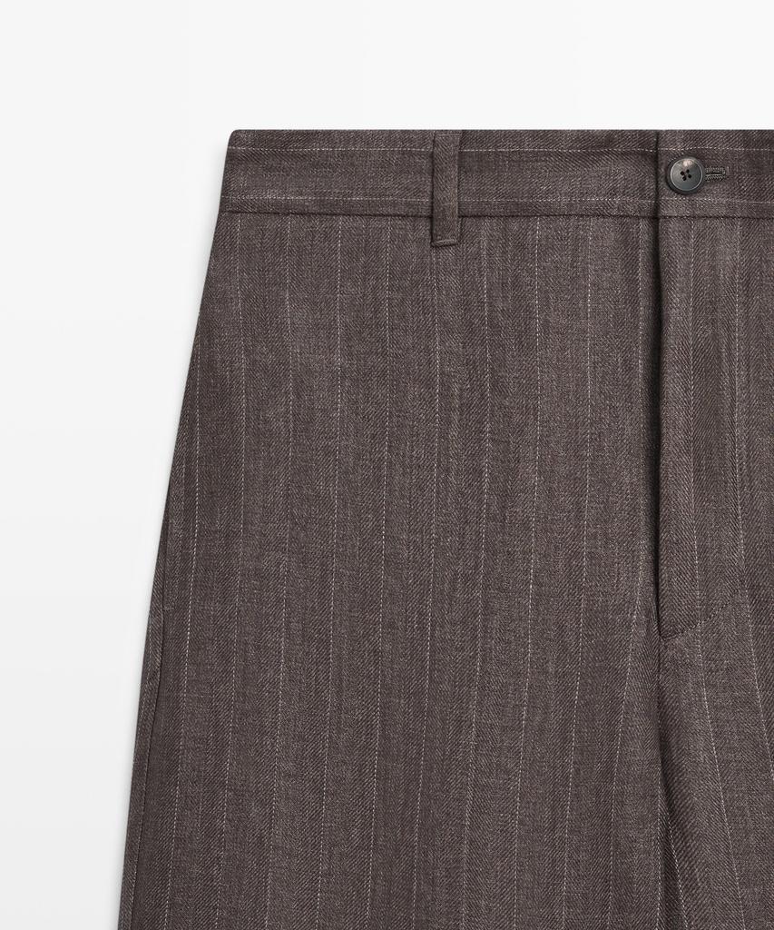 Masimodutti 100% Linen Straight Fit Pants