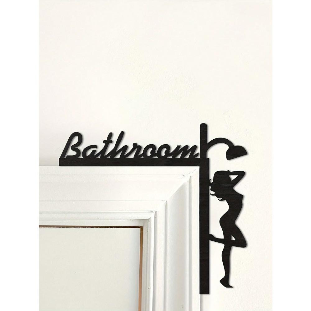 Black Wooden Bathroom Door Frame Ornament Window Pendant Decorative Pediment 1pc