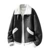 Mens Winter Fleece-Lined Cotton Puffer Jacket With Faux Fur Collar Short Coat Casual Wear